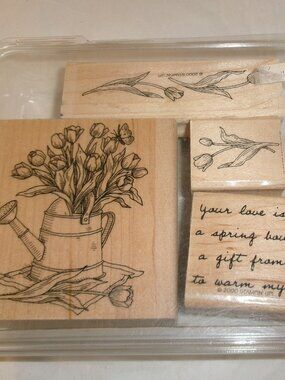 Stampin' Up Rubber Stamp Set  SPRING BOUQUET 4 Piece 2000